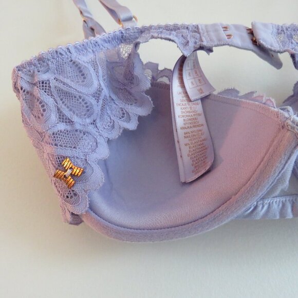 SAVAGE X FENTY Not Sorry Unlined Lace Balconette Bra in Purple Lavender Size 32C - Picture 12 of 14
